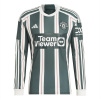 adidas Manchester United Away Long Sleeve Shirt 2023 2024 Adults Green/Wht/Mr XS