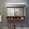 LED kúpeľňová zrkadlová skrinka dubová 80x15x60 cm MDF-ForU-323606