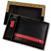 Peňaženka - Peterson Wallet Prírodná koža Čierna PTN PK1-N992 BL-RED-MALE Produkt (Darčeková súprava s koženou peňaženkou a kľúčovými prsteňmi)