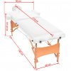 vidaXL Skladací masážny stôl, 2 zóny, 10 cm hrubý, biely - Biela - 110974-189774
