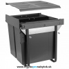 Smetný kôš GTV, šírka 600mm s uchytením čela - 2 nádoby (nádoby: 2x 34L - antracit)