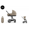 Cybex Platinum CYBEX Priam Set + Platinum Footmuff cozy beige 2025 chrome with black details