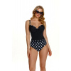 Dámske jednodielne plavky Paros 198666 Black with White Pattern - Lupo Line 75E černá s bílou