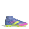 adidas F50 League Mid Junior Firm Ground Football Boots Blue/Lemon 5.5 (38.7)