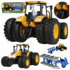 Veľký Traktor Poľnohospodársky s Pluhom Dvojité Kolesá Svetlá Zvuky 1:24