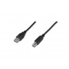 Digitus USB kabel A/samec na B/samec, 2x stíněný, černý, 3m AK-300102-030-S