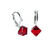 Náušnice Swarovski elements kocky 6 mm červené LIGHT SIAM