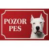 Argentínska doga - Kovová tabuľka POZOR PES
