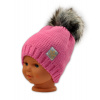 Zimná čiapočka s bambulkou - ružová Baby Nellys