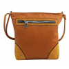 Stredne veľká hnedo-okrová crossbody dámska kabelka NH8123