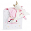 Doudou et Compagnie Paris Doudou Darčeková sada muchláčik jednorožec ružový 20 cm