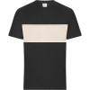 James & Nicholson Tričko JN Colour-Block 8049, bio bavlna, krátký rukáv, unisex COT028049amo19-black/sands XXS Černá/písková