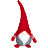 Postavička MagicHome Vianoce, Škriatok s krátkymi nohami, látkový, červeno-sivý, 15x9x33 cm