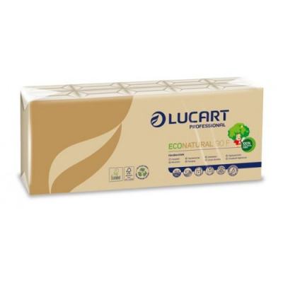 Papierové vreckovky, 4-vrstvové, 10x9 ks, LUCART EcoNatural