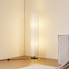 Lindby stojaca lampa Virelle, biela, textil, výška 117 cm, E27 - 10041986