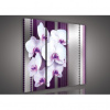 Obraz na plátne viacdielny - OB3140 - Biela orchidea fialový vzor 90cm x 80cm - S6