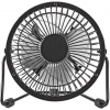 NEDIS mini ventilátor / priemer 10 cm / výkon 3 W / napájanie cez USB / kábel 1 m / kovový / čierny