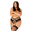Jedinečný podväzkový pás Allunes garter belt 2XL/3XL - Obsessive 2XL/3XL černá