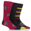 Pánske módne veselé vtipné ponožky WILD feet BIZÓN 3 páry