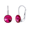 Stříbrné náušnice se Swarovski® Crystals rivoli fuchsie 8mm VSW078