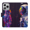 Flip pouzdro iSaprio na mobil Honor 400 Lite - Neon Astronaut 02 s kapsičkami na karty (Knížkové flipové pouzdro iSaprio pro mobil Honor 400 Lite - Neon Astronaut 02 - elegantní obal s kapsami, stoján
