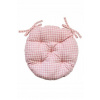 Vankúš - Vankúš stoličky D 40 Bella Pink Cage (Bella ružová mriežka okrúhla stolička ružová stolička)