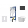 GEBERIT - Duofix Set předstěnové instalace, klozetu Gaia a sedátka softclose, tlačítko Sigma30, matná černá/černá SANI11CA5105B