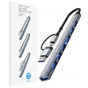 Adaptér HUB rozdeľovač USB 7 portov USB-C USB 3.0/2.0 slim hliníkový