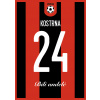 Superfutbal Maketa dresu Spartak Trnava, červená / čierna Rozmer: A3, Meno a číslo: Koštrna 24