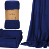 Prikrývka na posteľ - Springos Polyesterova prikrývka 220 x 200 cm odtiene modrej (Kožušinová prikrývka Soft Navy Blue s 200x220cm posteľná posteľná posteľná posteľná bielizeň)