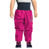 UNUO Batoľacie Softshellové nohavice s fleecom fuchsiové + reflexný obrázok Evžen Veľkosť: 86 - 92 SLIM