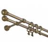 Garniža komplet 160cm 25mm II žabky zlatá antik,koncovky Luxor