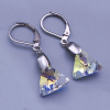 Náušnice Swarovski triangle12mm výber farieb Crystal AB (meniace)