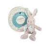 Doudou Darčeková sada - Sivý plyšový králik z organickej bavlny 25 cm