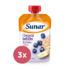 3x SUNAR Kapsička Ovocná kašička čučoriedka, jablko, ovsené vločky 120 g