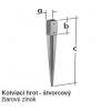 Kotviaci hrot 121x150x900 štvorcový