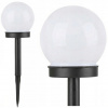 Záhradná lampa guľa solárna LED 10 cm zapichovacia zemná biela SuperLED
