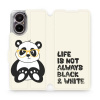 Flipové pouzdro Mobiwear - Realme C67 - M041S Panda - life is not (Knížkové flip pouzdro, obal, kryt na mobil Realme C67 - M041S Panda - life is not, materiál Umělá kůže + TPU - ochrana 360°, stojánek