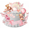 Wydruk na tort masa cukrowa DZIEWCZYNKA NARODENIE BABY SHOWER meno