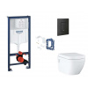 Grohe Rapid SL Set predstenovej inštalácie, klozetu, dosky SoftClose, tlačidla Even a súpravy na vhadzovanie tabliet, phantom black SANI11BB5137-GR