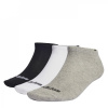 adidas Thin Linear Low-Cut Socks 3P Gry/Blk/Wht 12.5k - 1