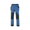 Pracovné montérkové nohavice CXS NAOS pánske, modro-modré, HV žlté doplnkami Veľkosť: 54