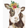 Maľovanie podľa čísel Krava s kvetinou (Haley Bush), 40x50 cm, bez rámu a bez vypnutia plátna (5017640)