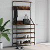 vidaXL Vešiak na šaty s botníkom dymový dub 90x34x184 cm 837879