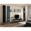Cama Meble Obývačka VIGO NEW 7, biely mat/čierny lesk