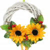 Veniec na dvere - Prútený veniec slnečnice čelenka na jeseň dvere (Veniec na dvere - Prútený veniec slnečnice čelenka na jeseň dvere)