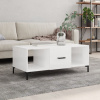 zahrada-XL Konferenčný stolík lesklý biely 102x50x40 cm spracované drevo 829302