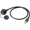 TRU COMPONENTS Panelová zásuvka USB 3.0 typu A zásuvka, vstavateľná50 cm IP67Množstvo: 1 ks; TC-9554656