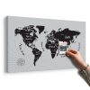 Obraz na korku jedinečná čiernobiela mapa