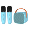 Prenosný Bluetooth reproduktor Blavec WS-07 karaoke párty s mikrofónmi modrý